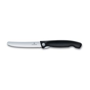 Skládací svačinový nůž VICTORINOX Swiss Classic vlnkové ostří - černý