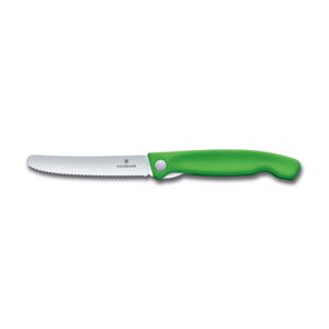 Skládací svačinový nůž VICTORINOX Swiss Classic vlnkové ostří - zelený